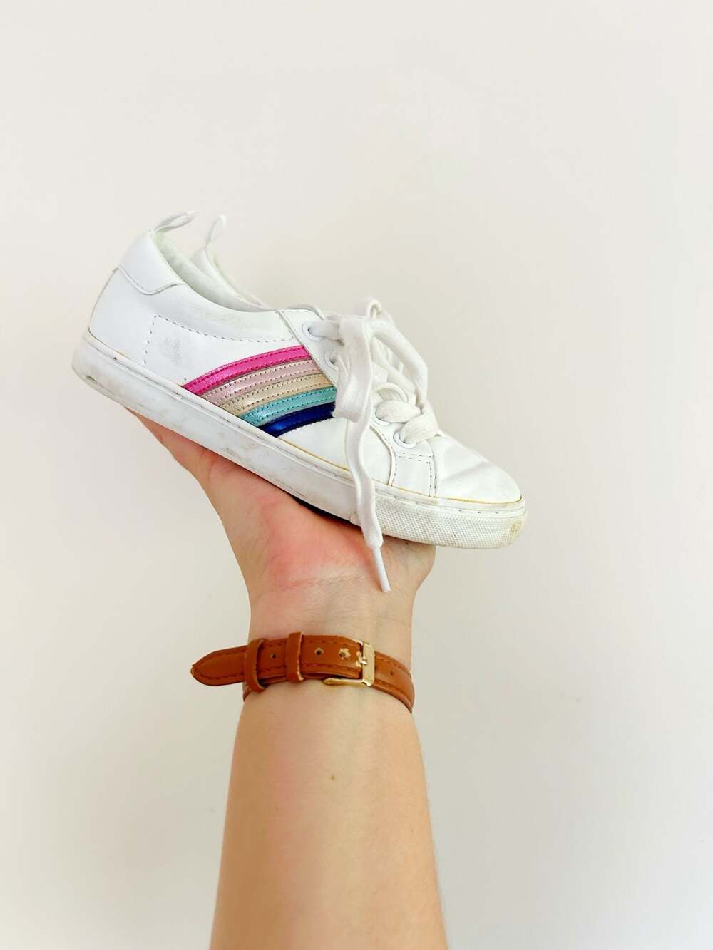 Gymboree White Rainbow Stripe Sneakers